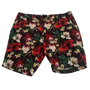 Paisley & Gray Men Tropical Hawaiian Floral Bright Chino Shorts Size 38 Slim Fit
